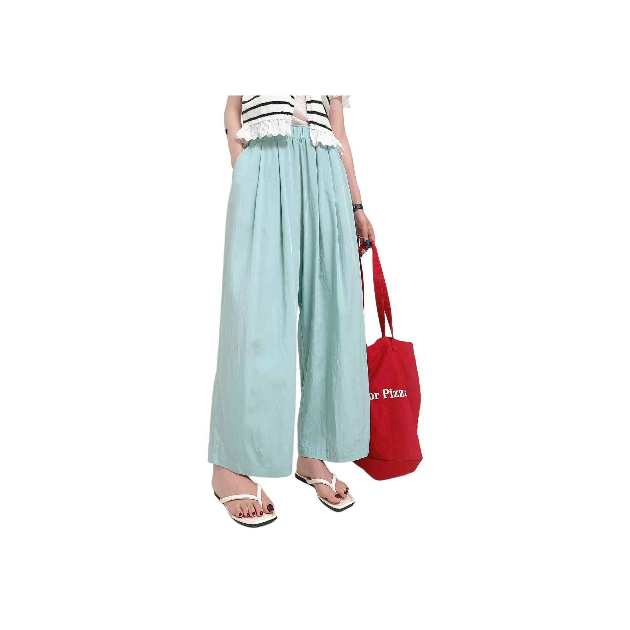 FANKUIEN Mint Green Women's Casual Pants FANKUIEN Мятный Зеленый Женские Повседневные Брюки