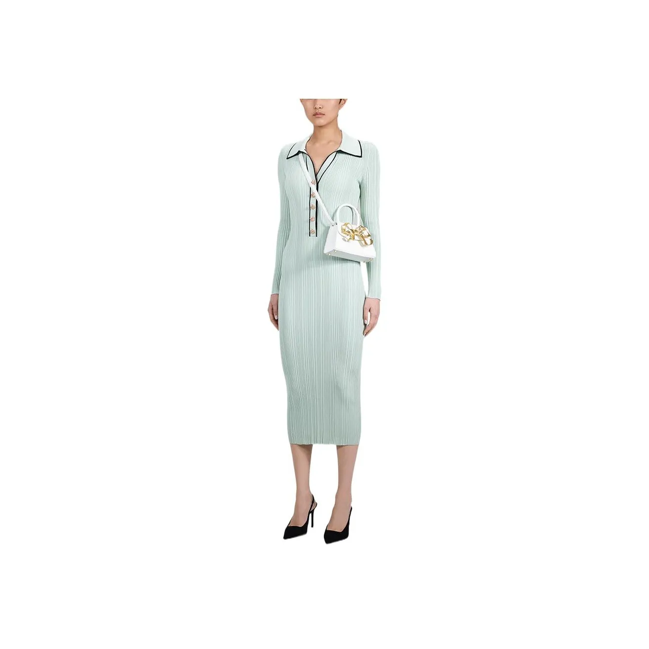 Self portrait FW22 Long Sleeved Dress Women's Mint Green