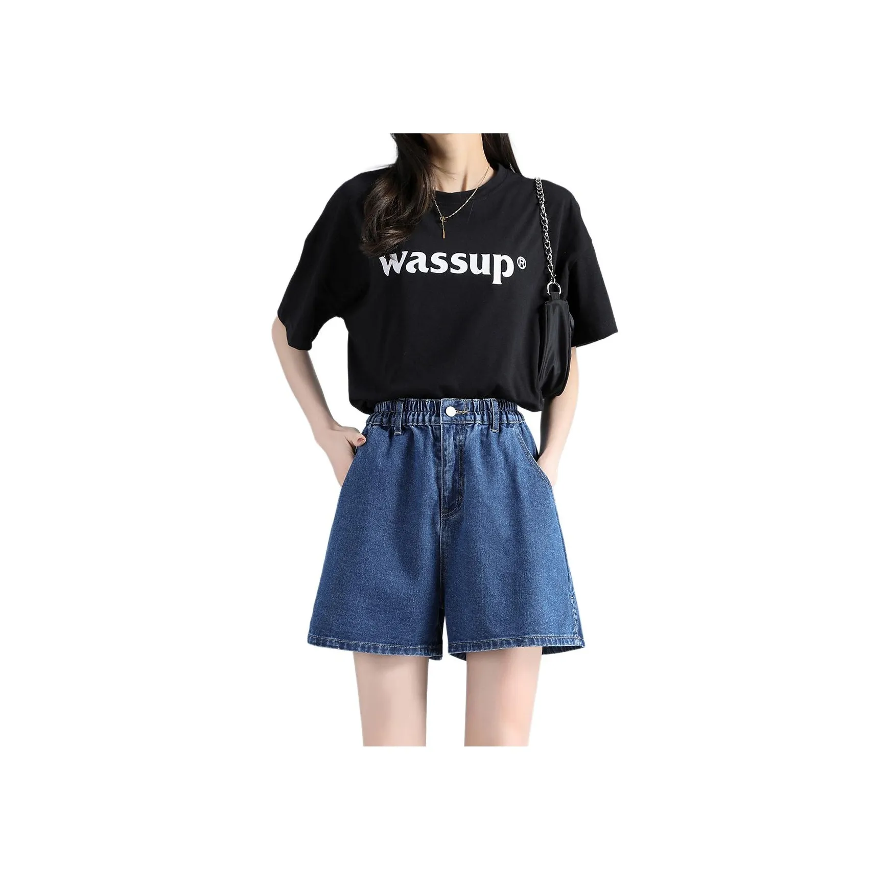 Yench'a Denim Shorts Women's Dark Blue