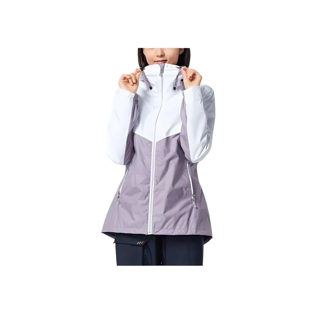 DECATHLON Water-Resistant Windproof Breathable Water-Repellent Warm Windbreaker Jacket Women's Purple/Snow