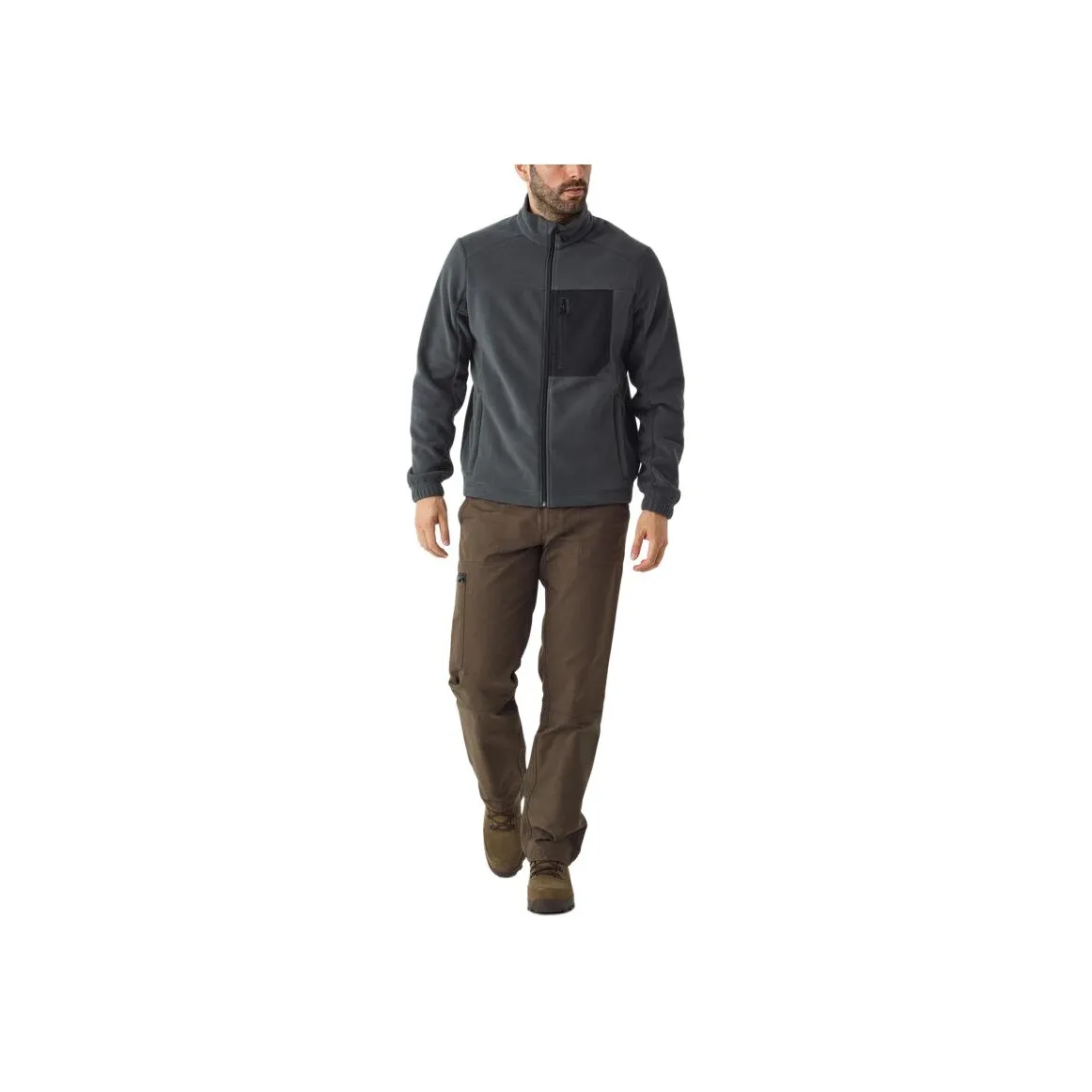 DECATHLON SOLOGNAC Флис Одежда Мужская Углеродный Серый Черный