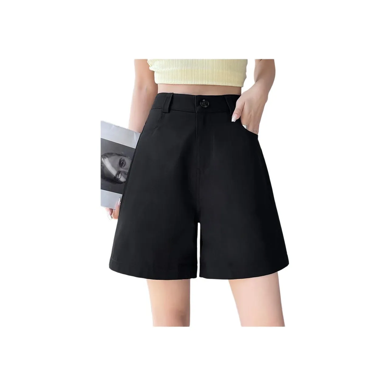 JEANSWEST Cooling Comfortable Everyday Fashion Versatile High Rise A Shaped Wide Leg With Hip Coverage Summer Women's