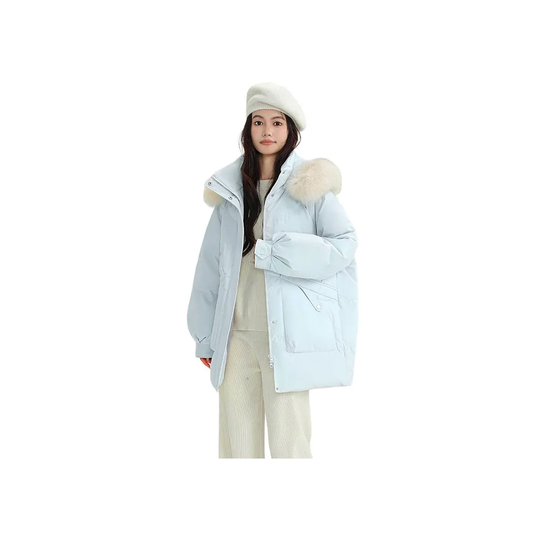 SNOW FLYING Mid length Down Jacket Women's