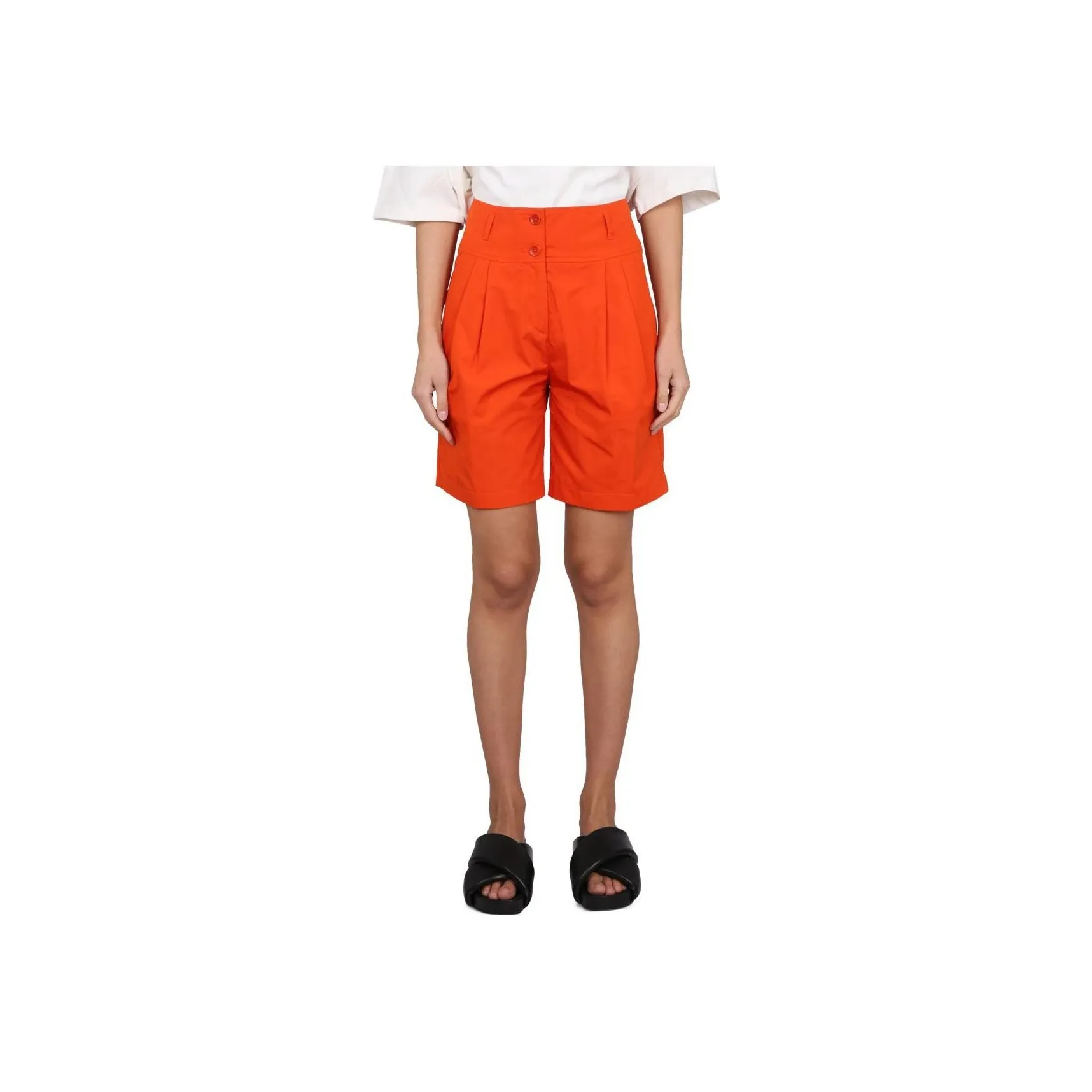 ASPESI Belt Looped High Waisted Shorts