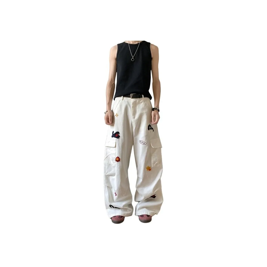 MARTHENAUT Белый Унисекс Брюки карго