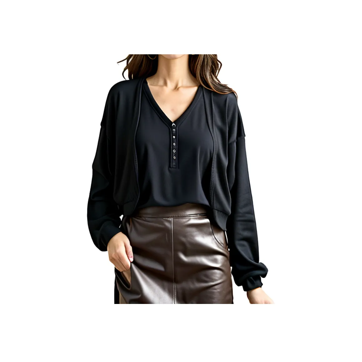 Mapping Lantern Sleeve T Shirt Women's
