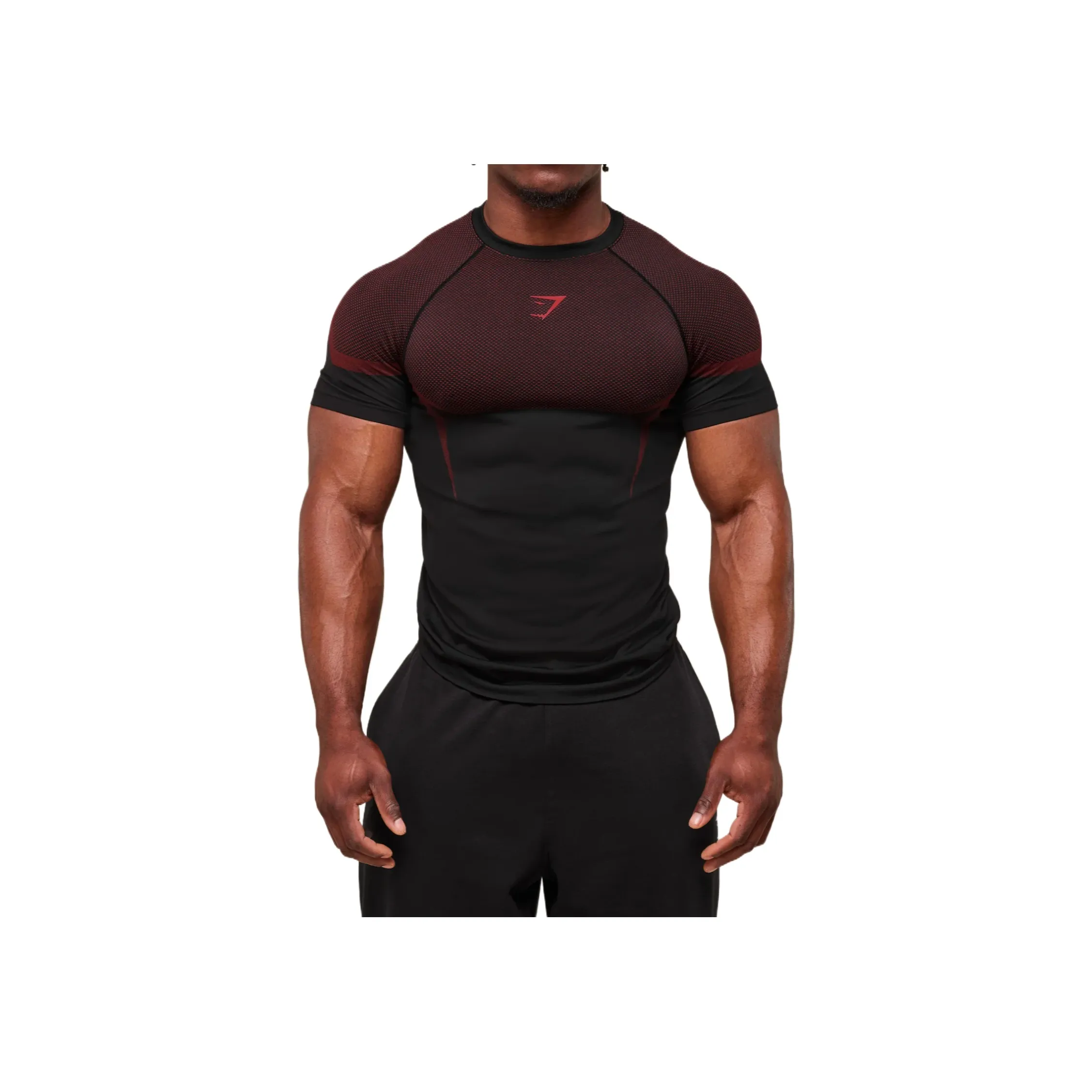 GYMSHARK Черный Красный Мужская Футболка