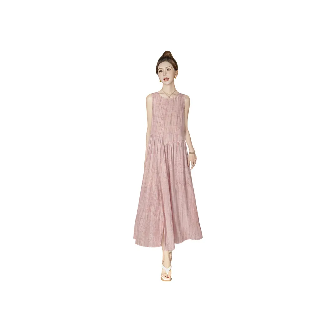 Cypress House Без рукавов Платье Женское Розовое