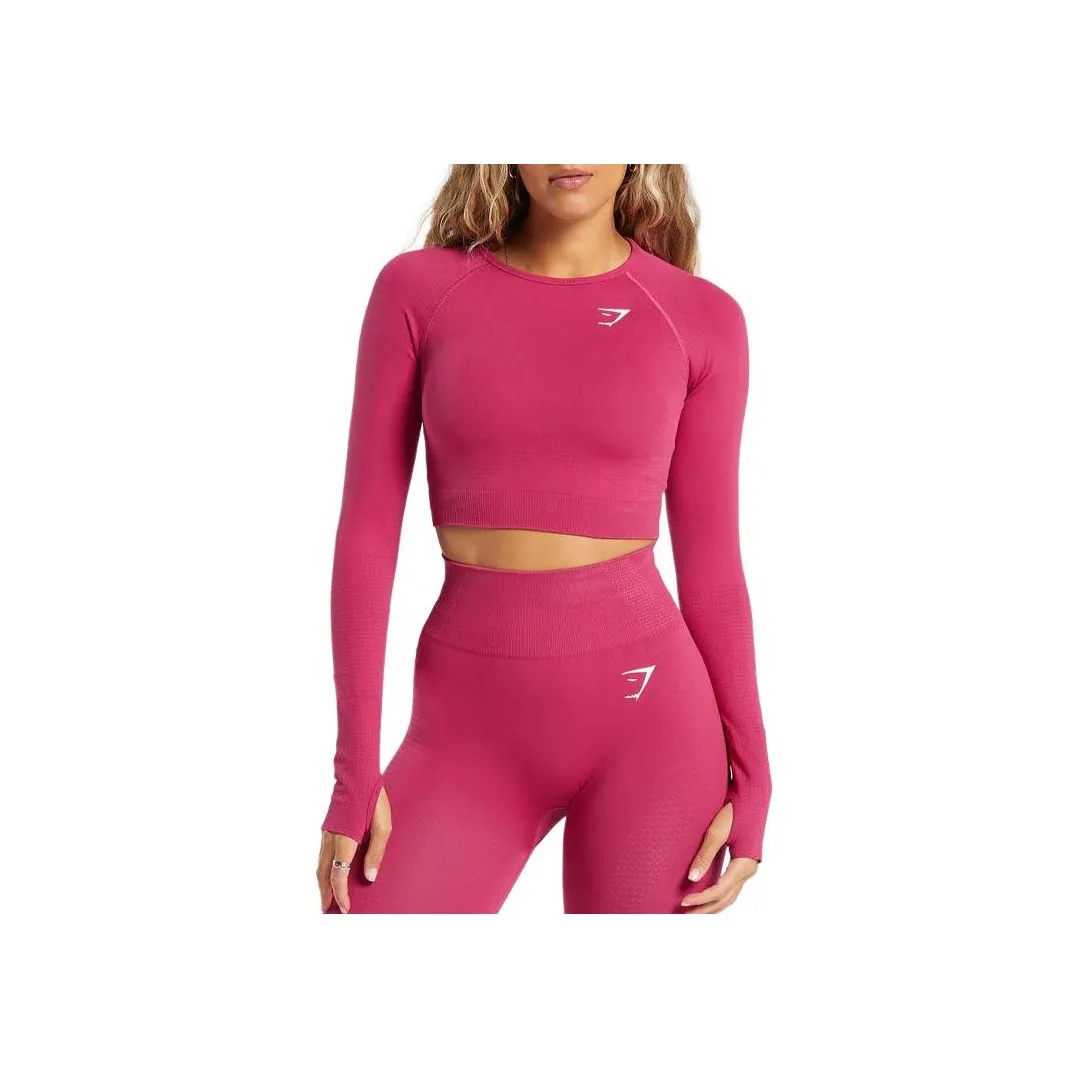 GYMSHARK T-Shirt Women's Vintage Pink/Mudstone Gray