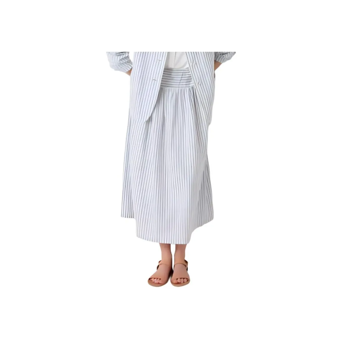 UNIQLO x INES DE LA FRESSANGE UNIQLO X Ines De La Fressange Casual Long Skirt Women's Light Blue