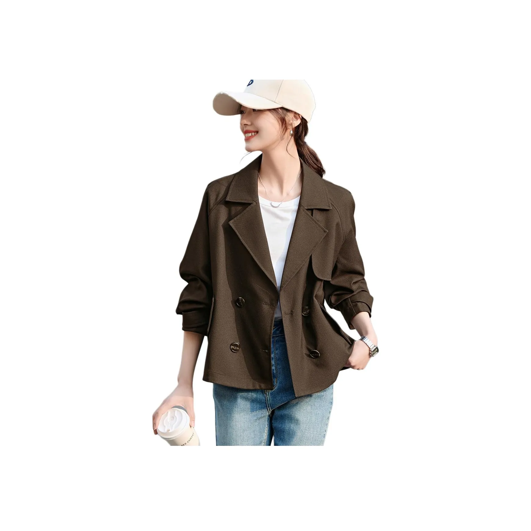 Mo Han Yi Mei Trench Coat Women's Coffee