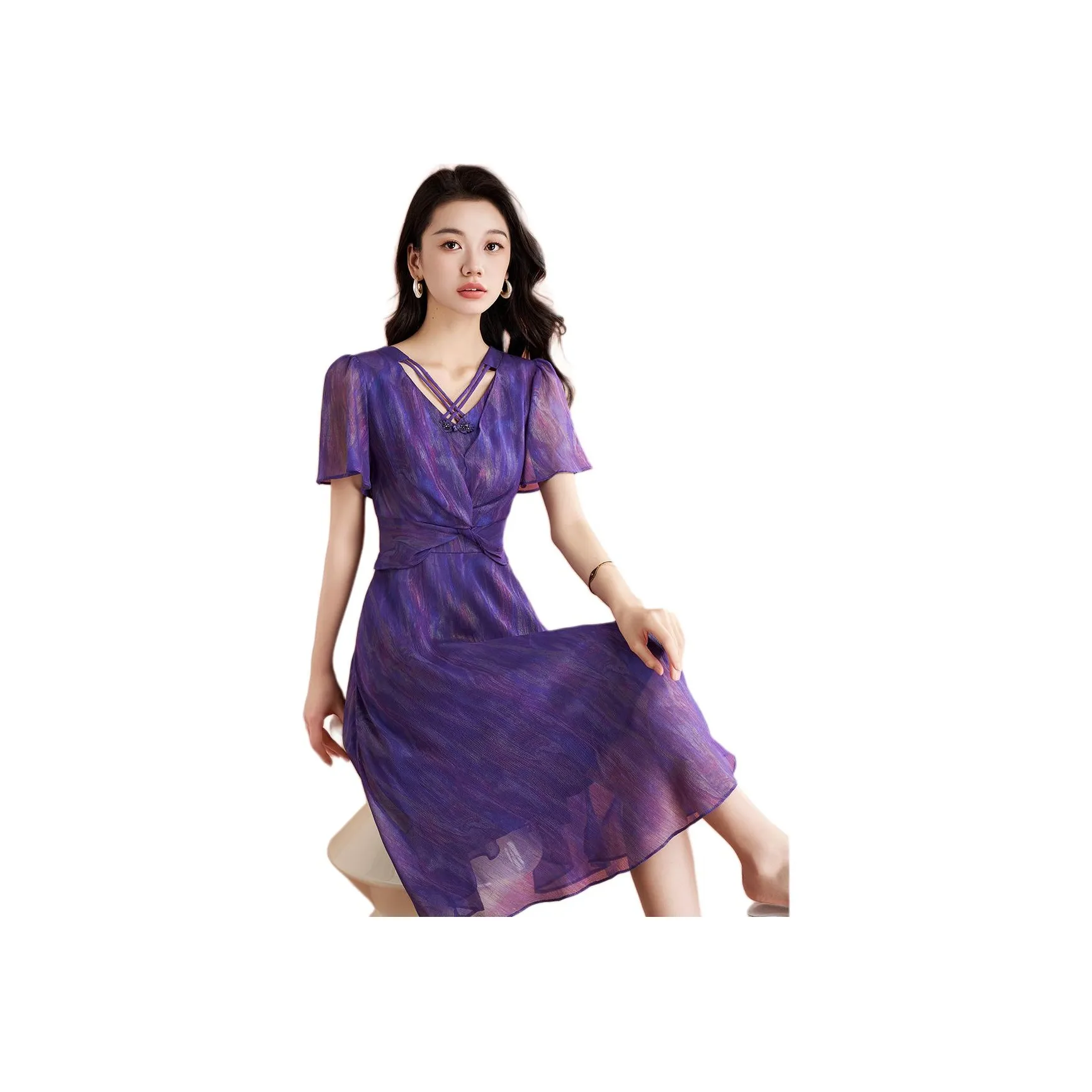 Mylan Short-Sleeved Dresses Women's Purple