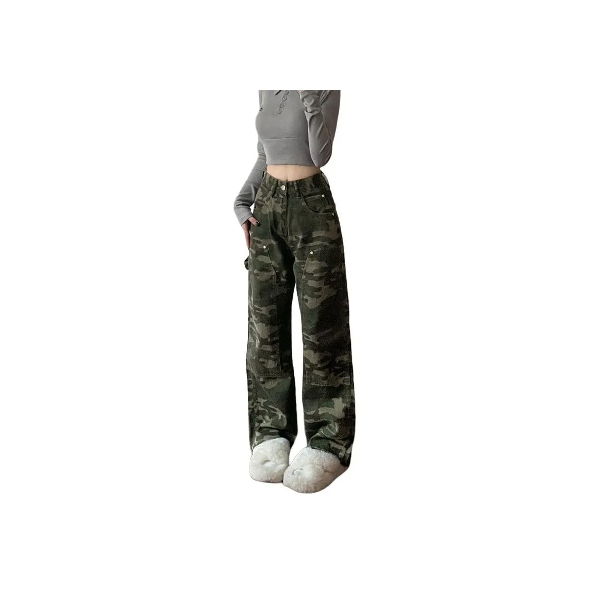 Menglaini Jeans Unisex Camouflage
