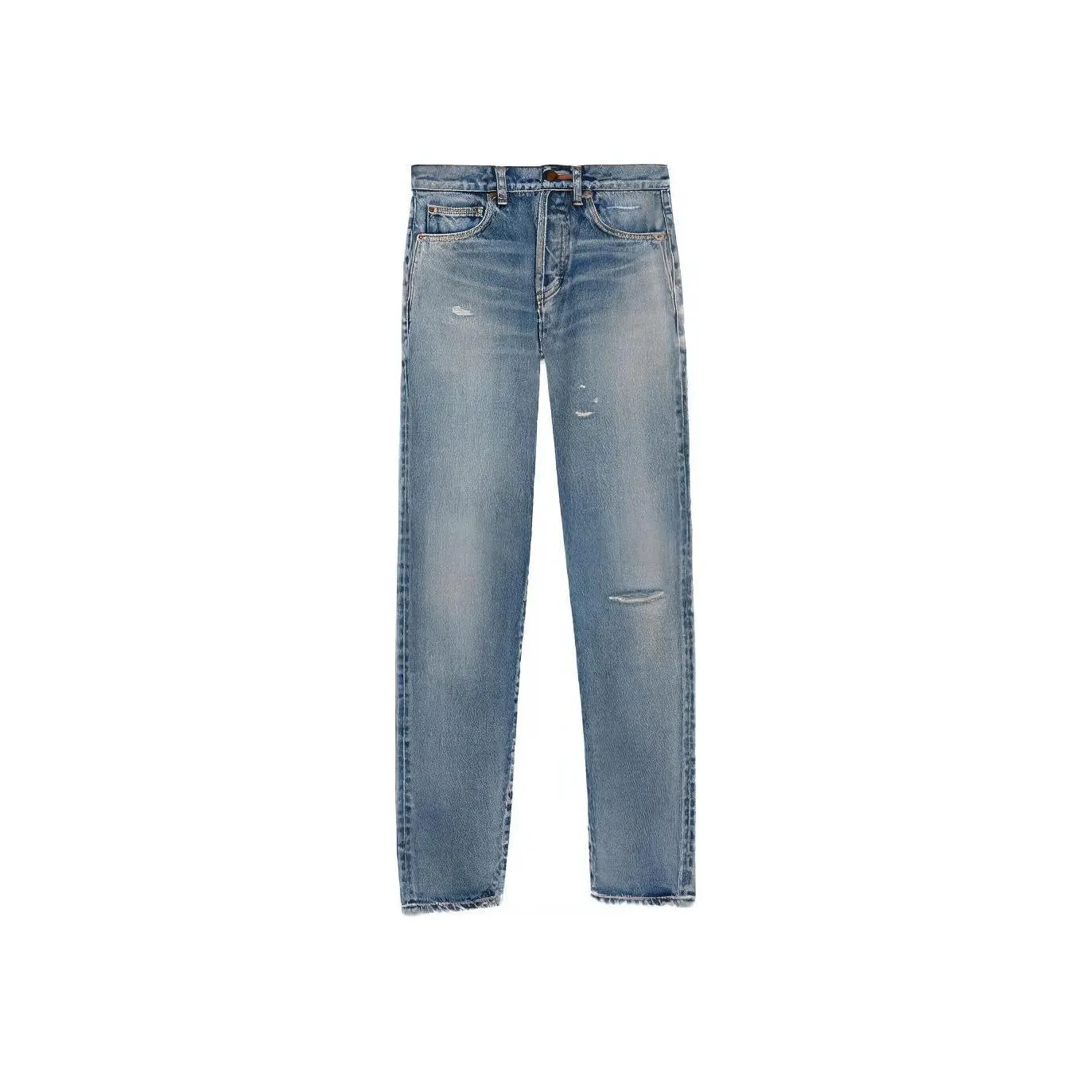 SAINT LAURENT High waist Ripped Jeans