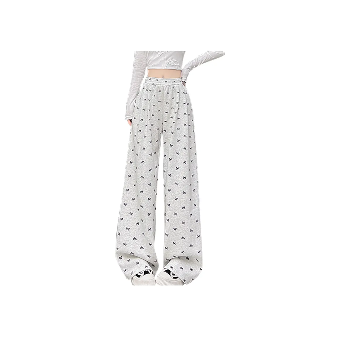 Ya Sheep People Повседневные брюки Женские Белые Серые