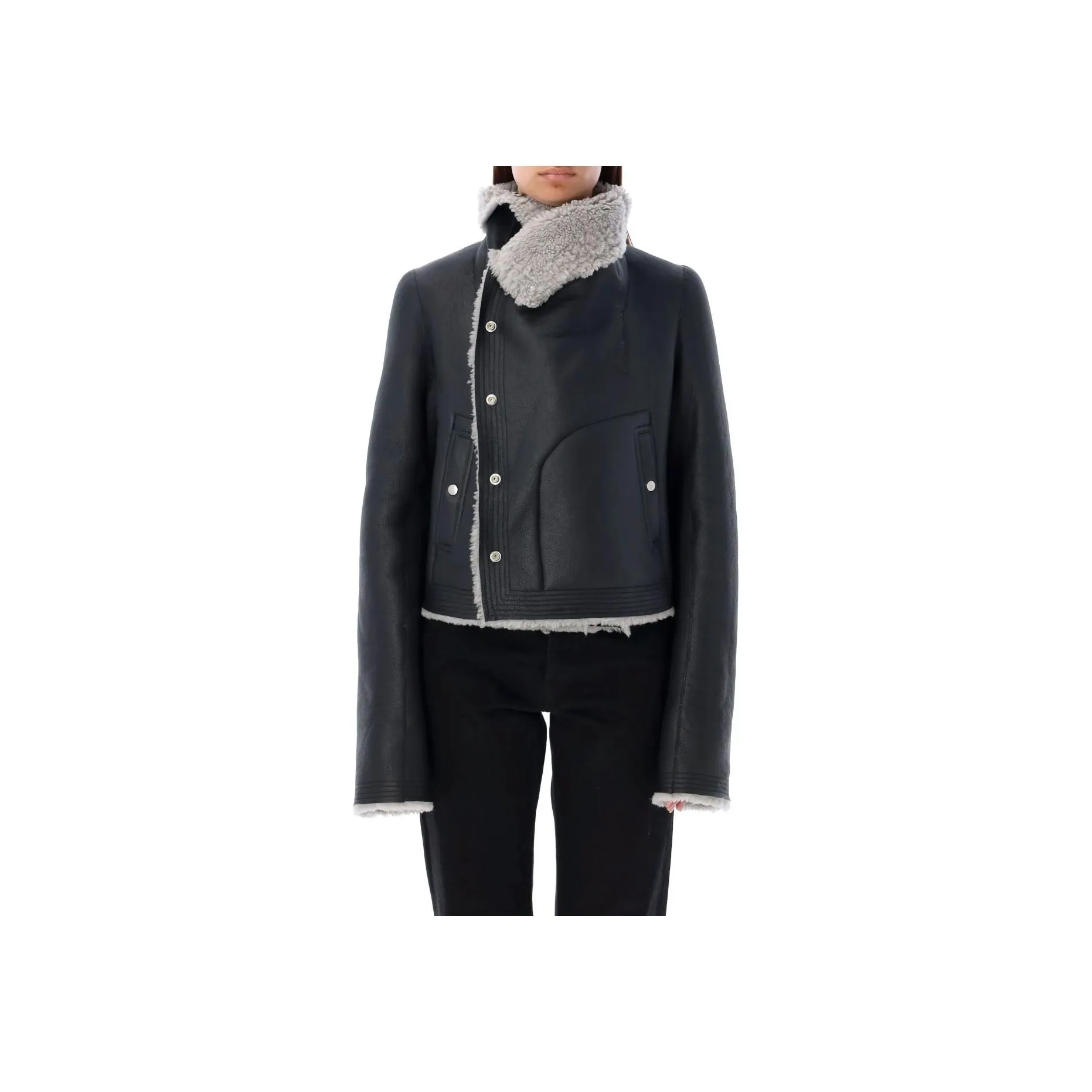 RICK OWENS Press Stud Fastened Leather Jacket