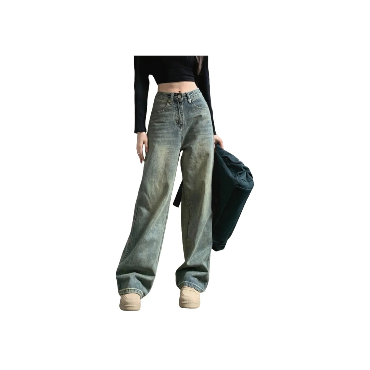 KULAIYA Винтажные синие женские джинсы