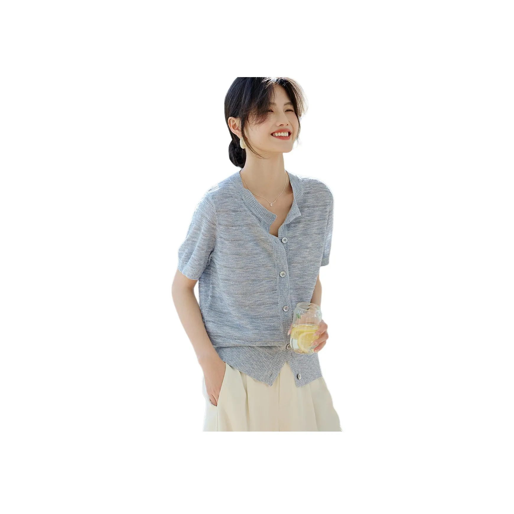 XWI Regular T Shirt Women's Light Gray Blue