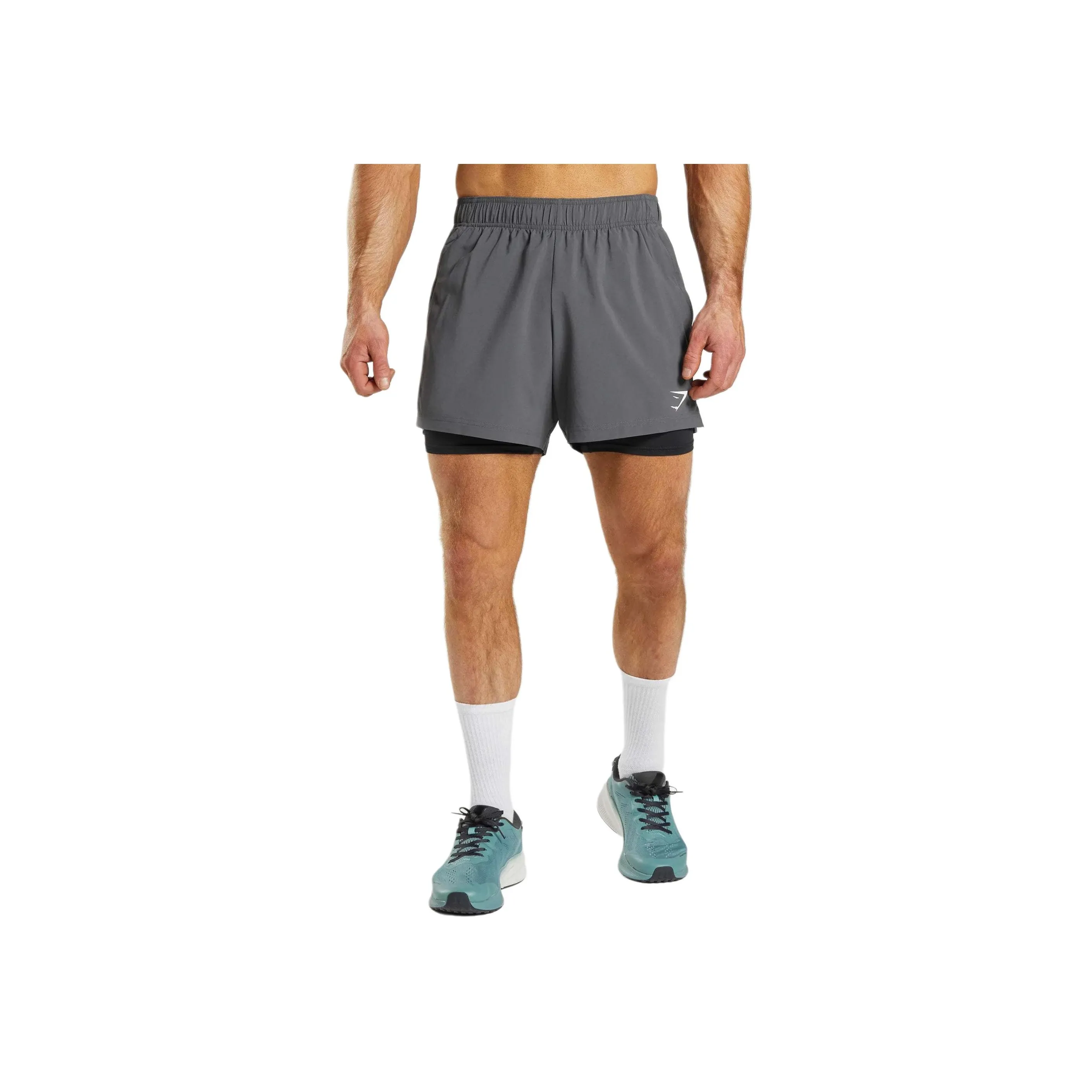 GYMSHARK SPORT 5' 2 IN 1 SHORTS Casual Shorts Men's Silhouette Gray
