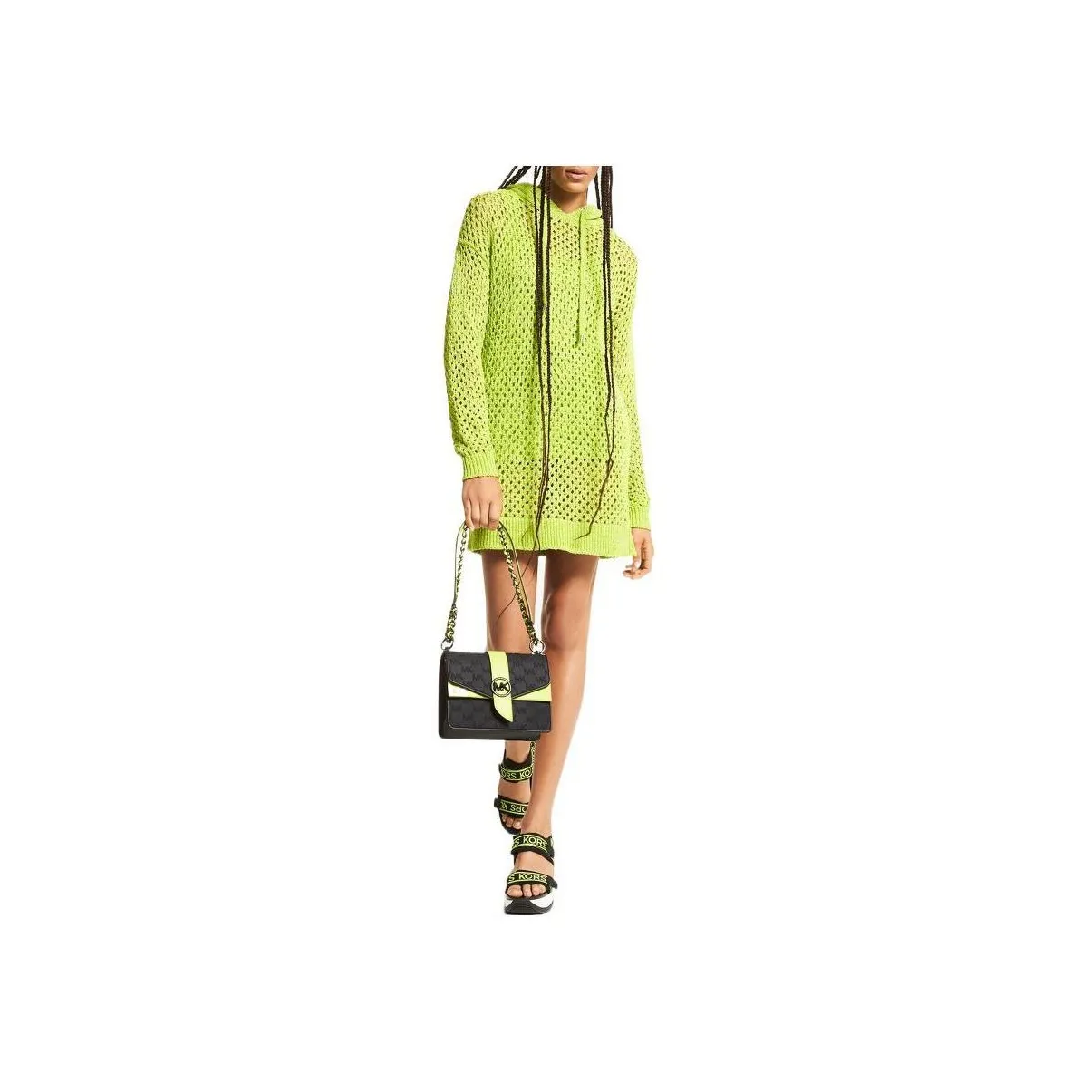 MICHAEL KORS Long Sleeved Dress Women's Neon Green