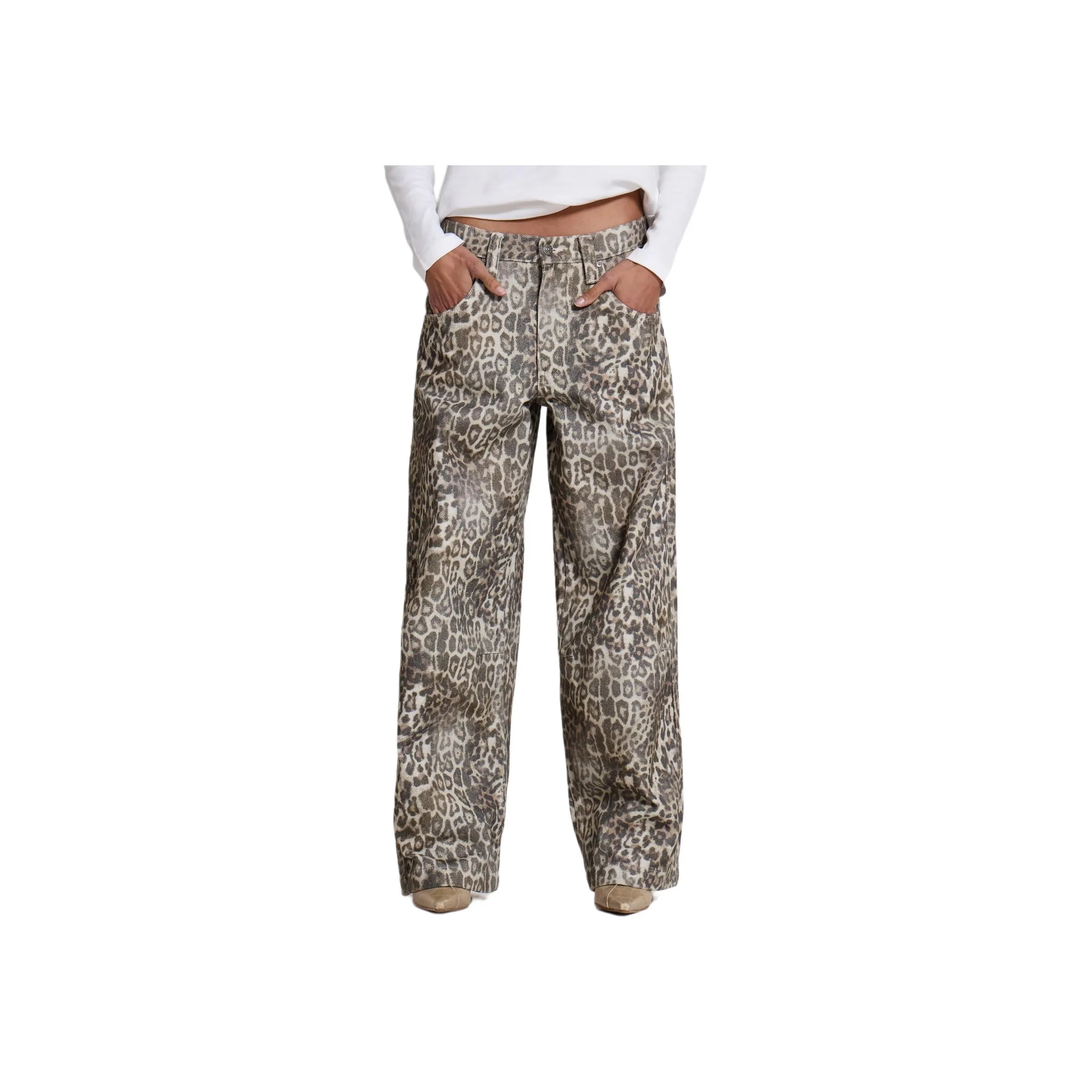 Jaded London Leopard Fade Colossus Jeans Women's Leopard Print