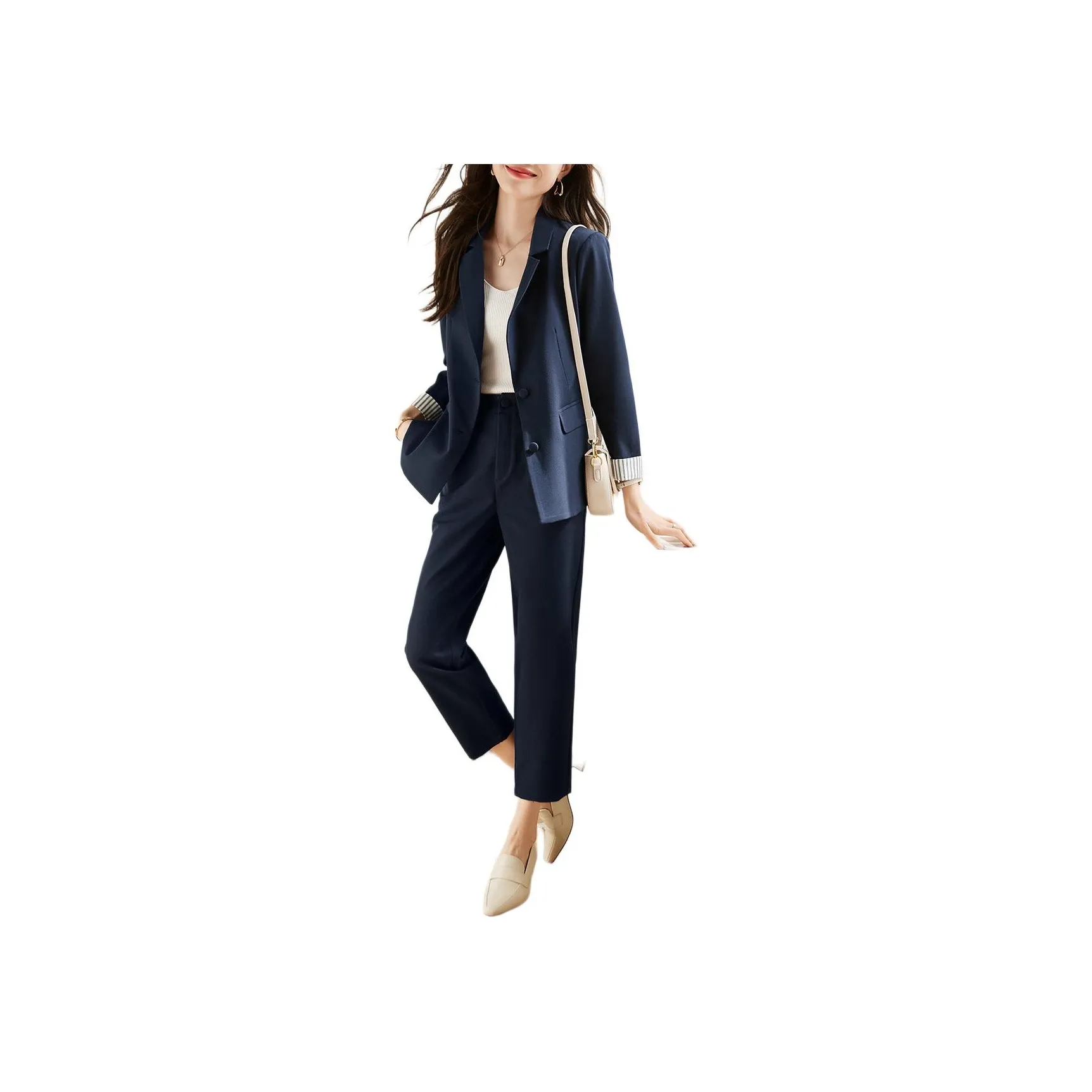 Mo Han Yi Mei Business Suit Women's Navy Blue