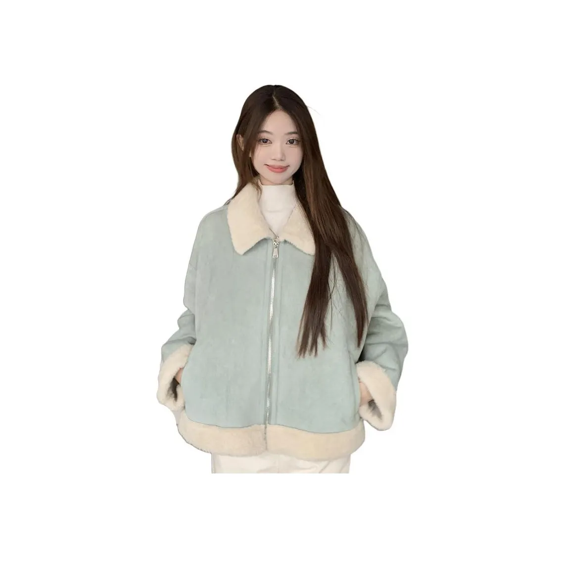 MM Светло-синие женские кожаные куртки