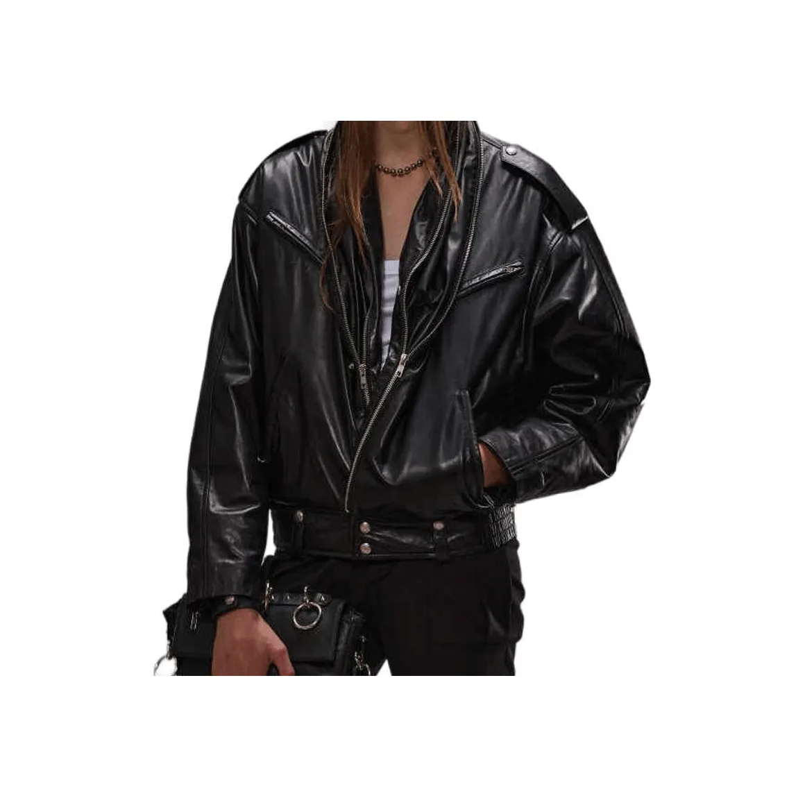 R13 Motorcycle Zip collar Jacket