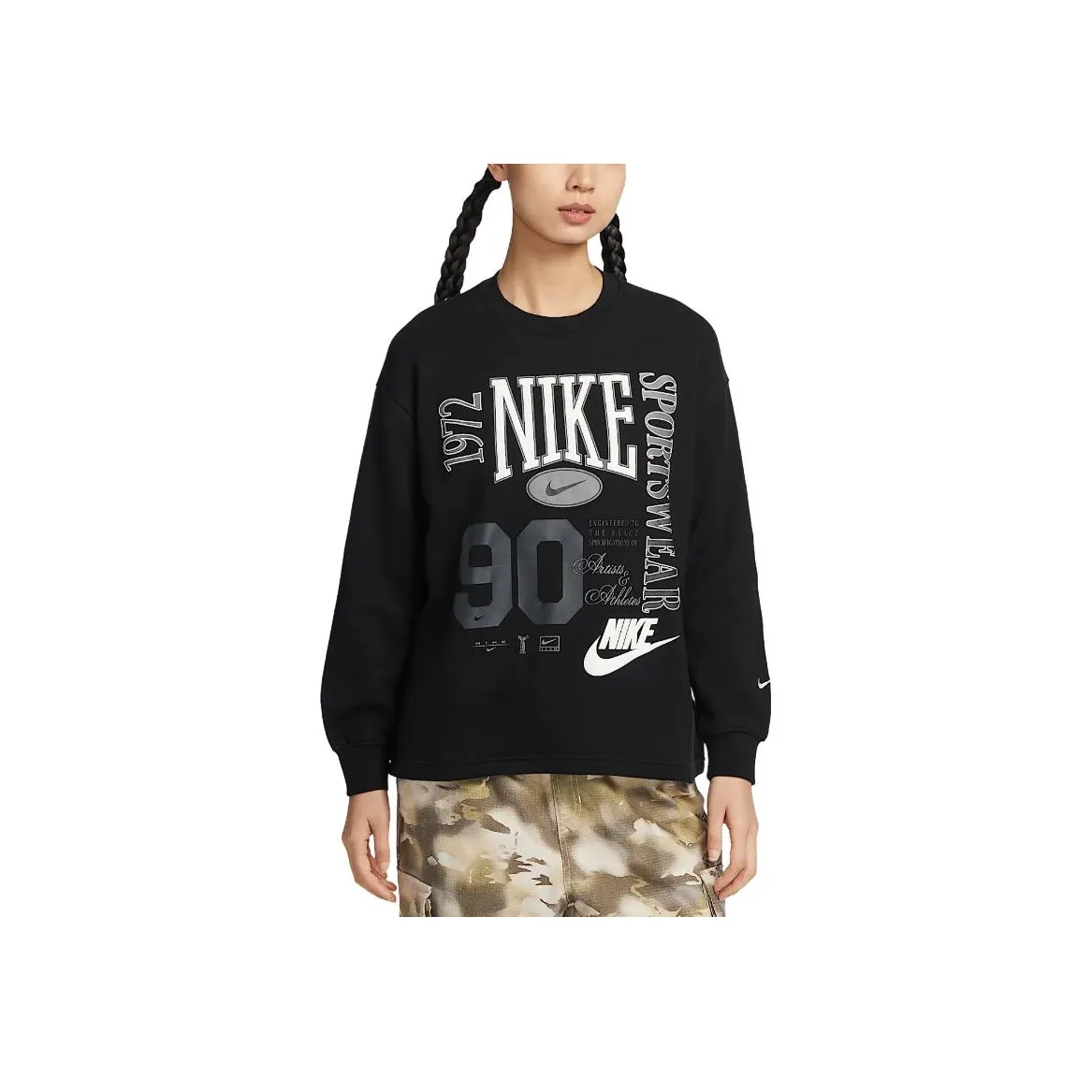 Nike Sportswear Толстовка Женская Черная Парус Белая