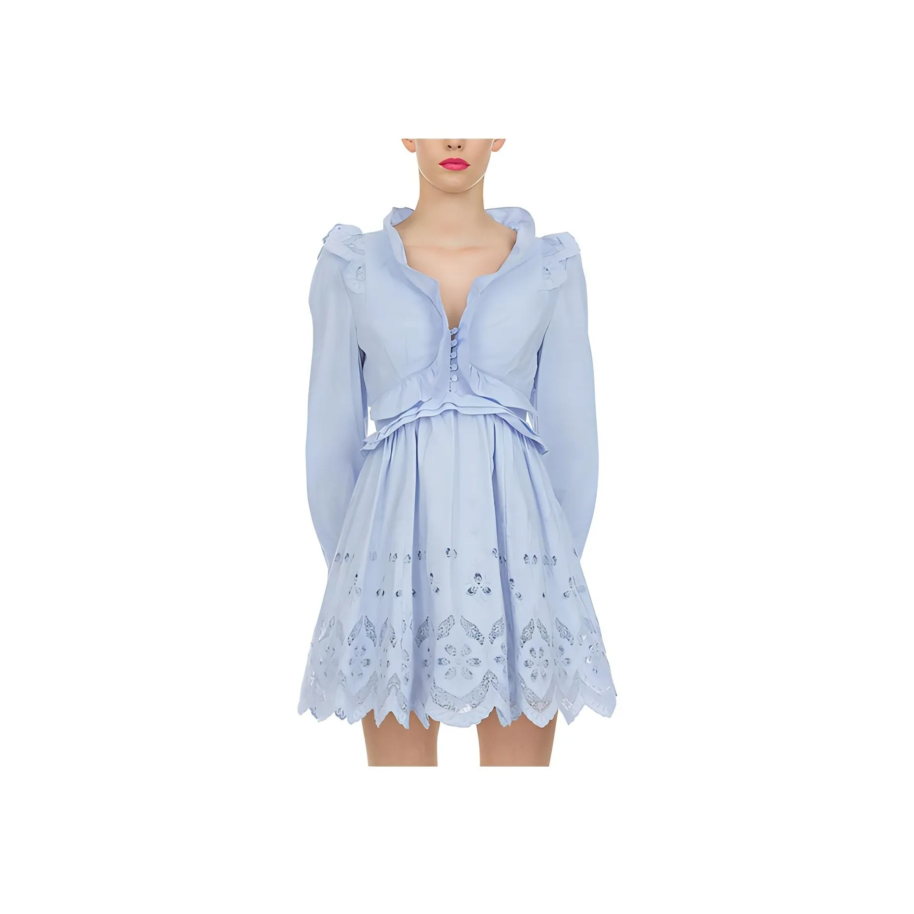 Self-portrait Long-Sleeved Dresses Women's Sky Blue