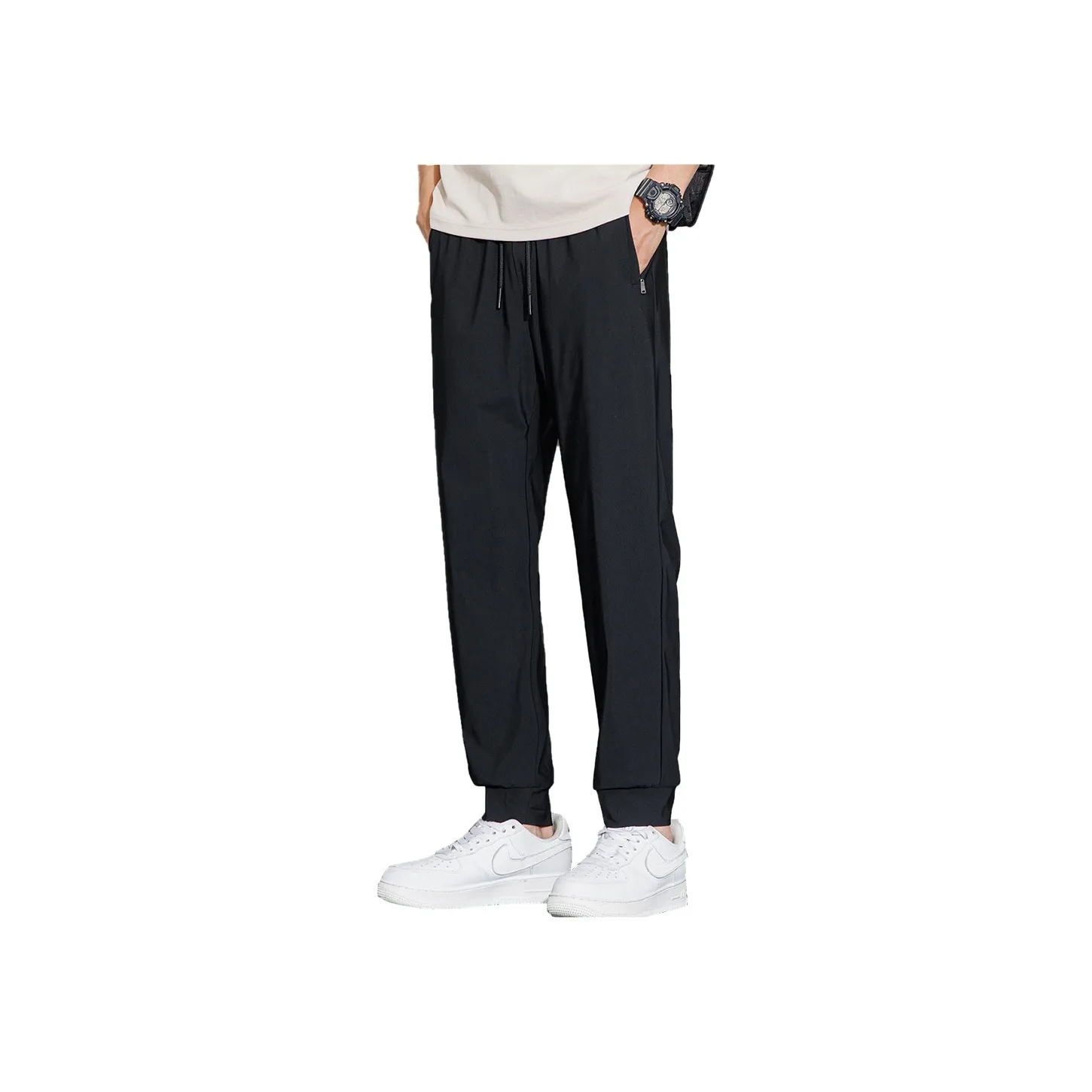 AMANDA BY Casual Pants Summer Men's Black