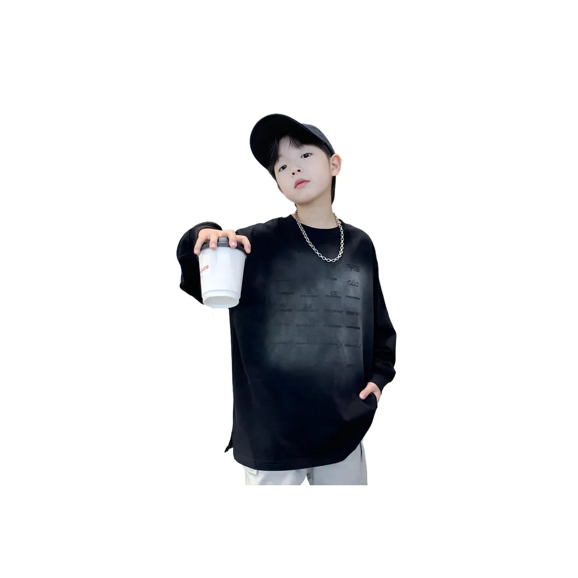 TAOTIANMAO Мальчики Универсальный Модный и Крутой Средний Размер Детский Толстовка