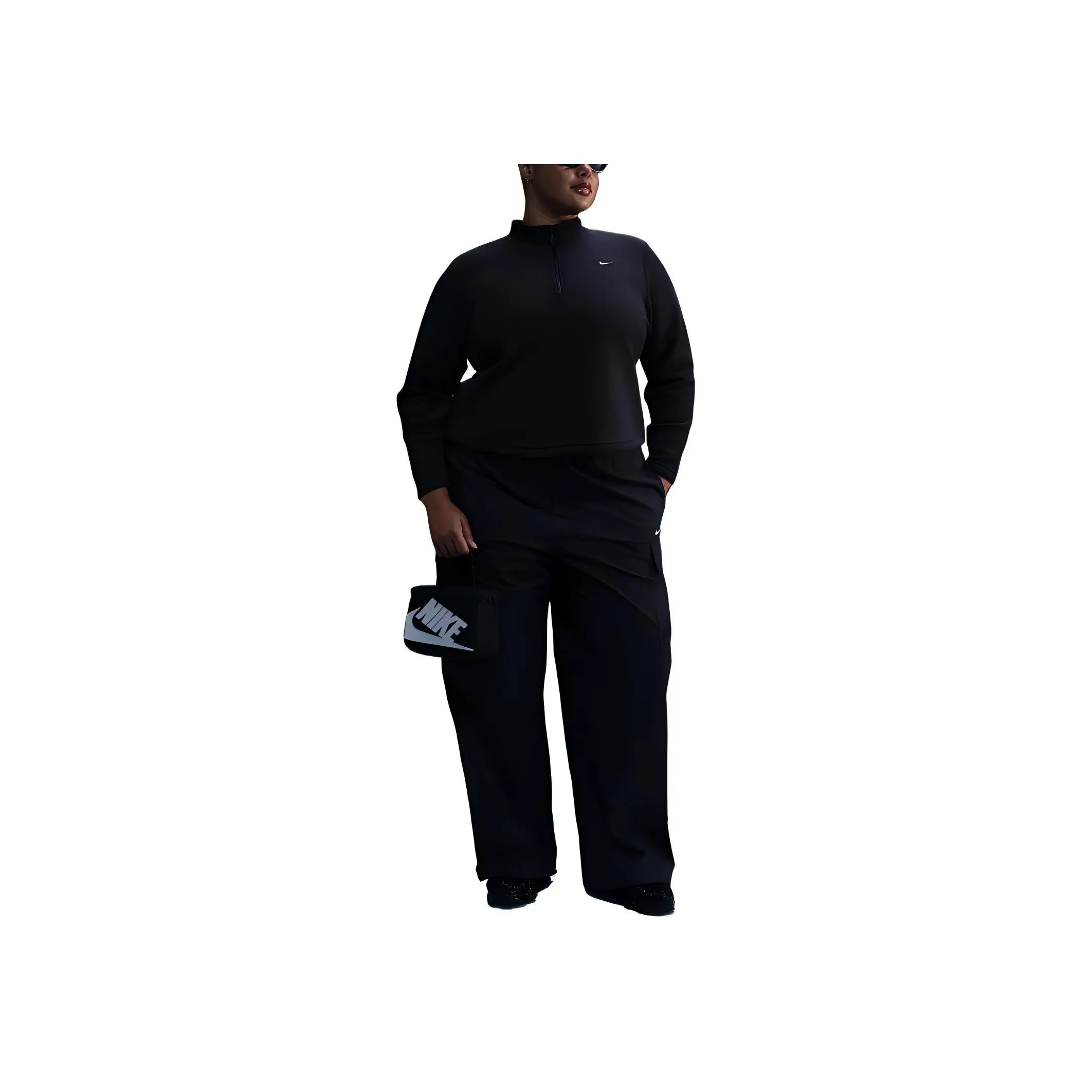 Nike Sportswear Phoenix Plush Women's Slim Long Sleeve Cozy Fleece 1/2 Zip Top Plus Size