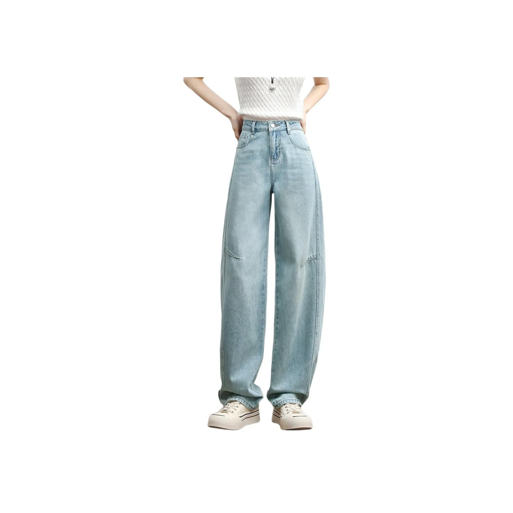 HIPPIEMISS Джинсы Женские Винтажный Светло-Синий