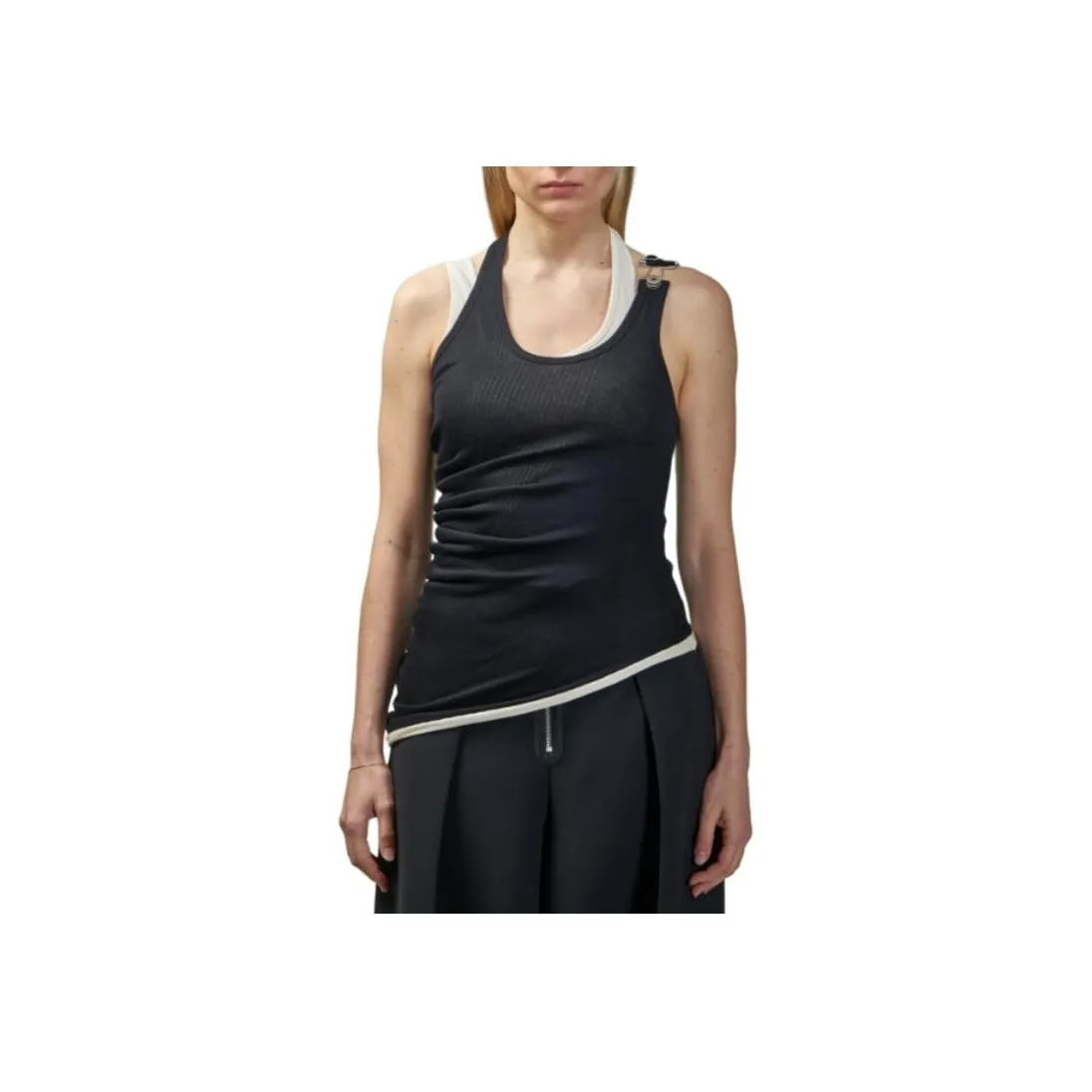 Jean Paul Gaultier Ribbed Double Layer Tank Top