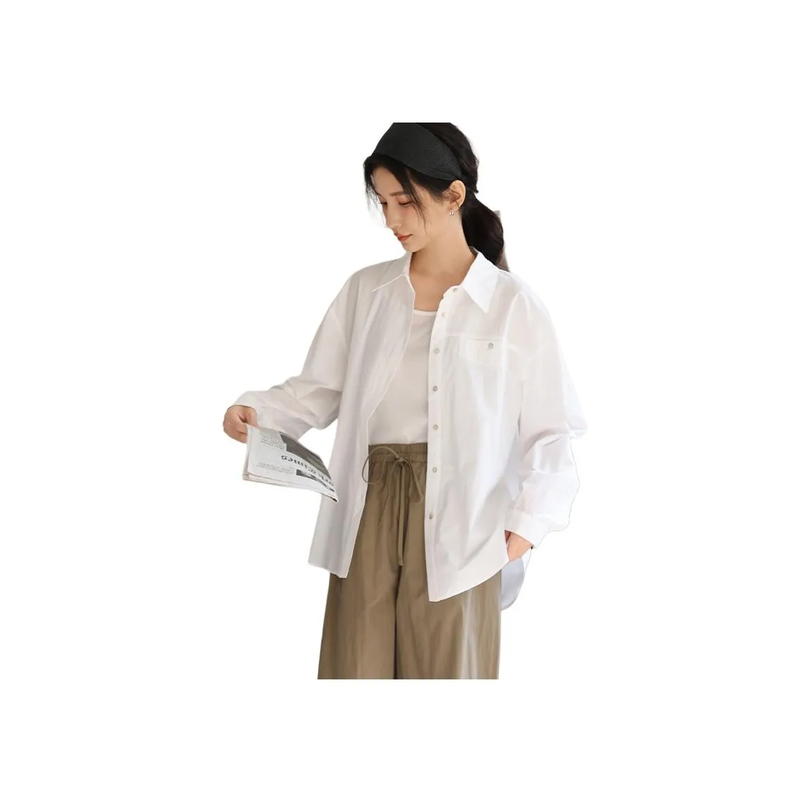DianThia Long Sleeved Shirt Women's Ecru