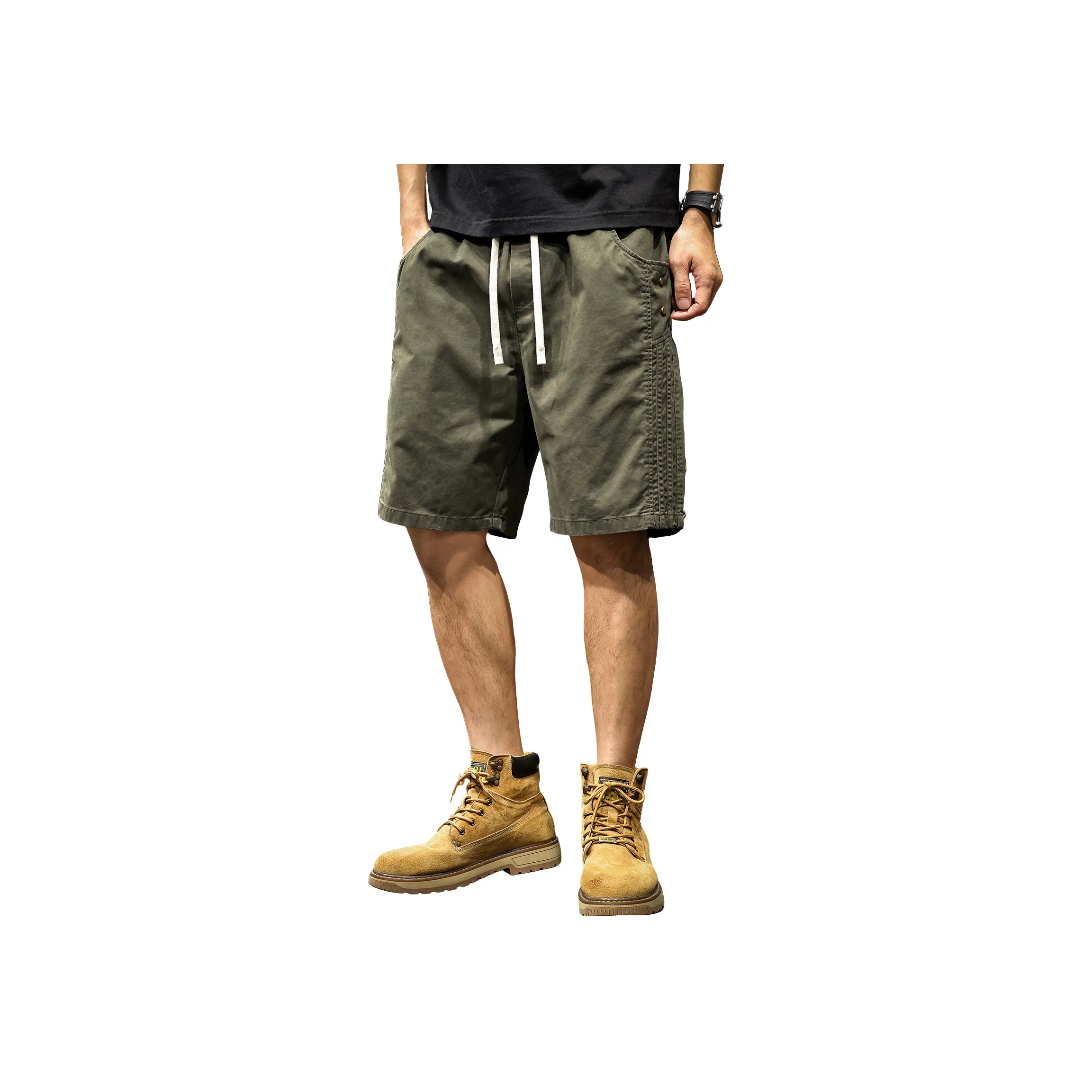 LUJIEBANG Повседневные шорты Мужские Армейский зеленый