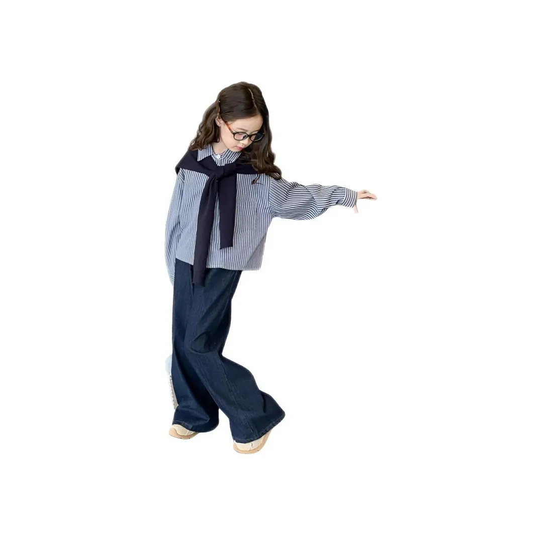 Genius Pooh Рубашка. Шаль 2 упаковки + однотонные джинсы, школьная повседневная спортивная одежда