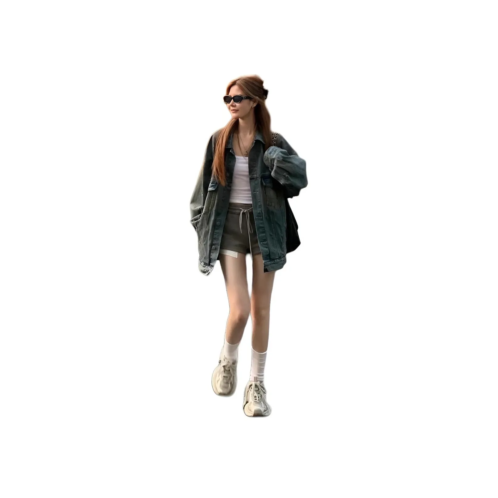 MUCCHIC Винтажный синий женский джинсовый куртка