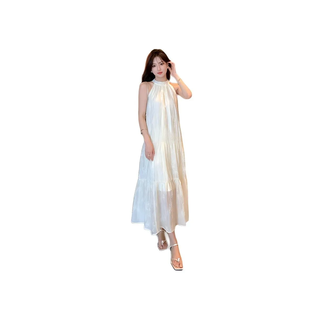Mrs. Island Song Sleeveless Dress Women's Creamy Apricot