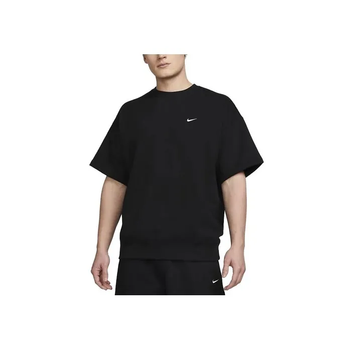 Nike Solo Swoosh Short-Sleeve French Terry Top Black/White