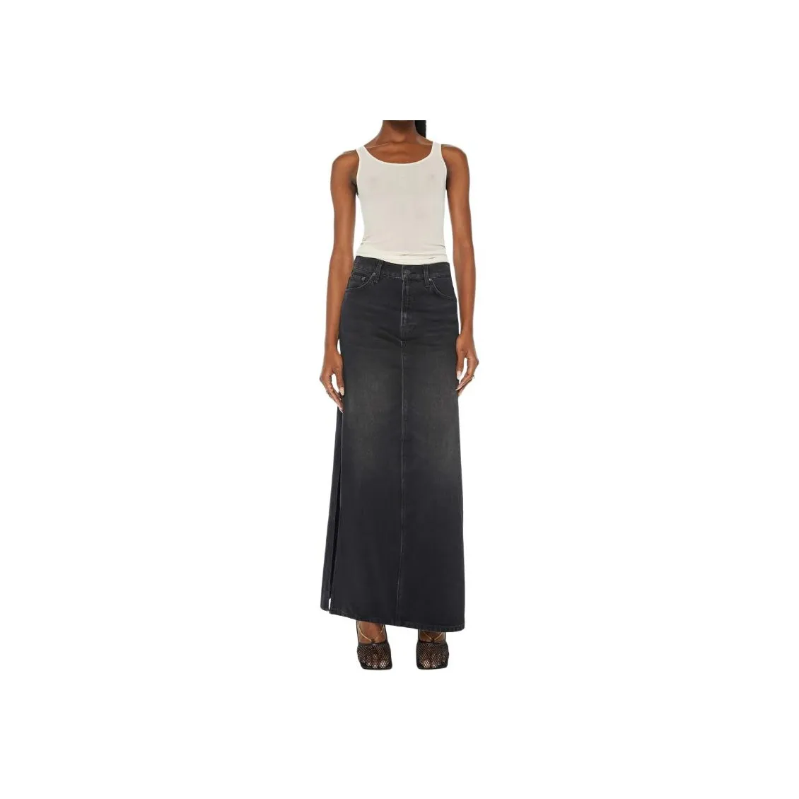 MOTHER The Fun Dip Slice Denim Skirt