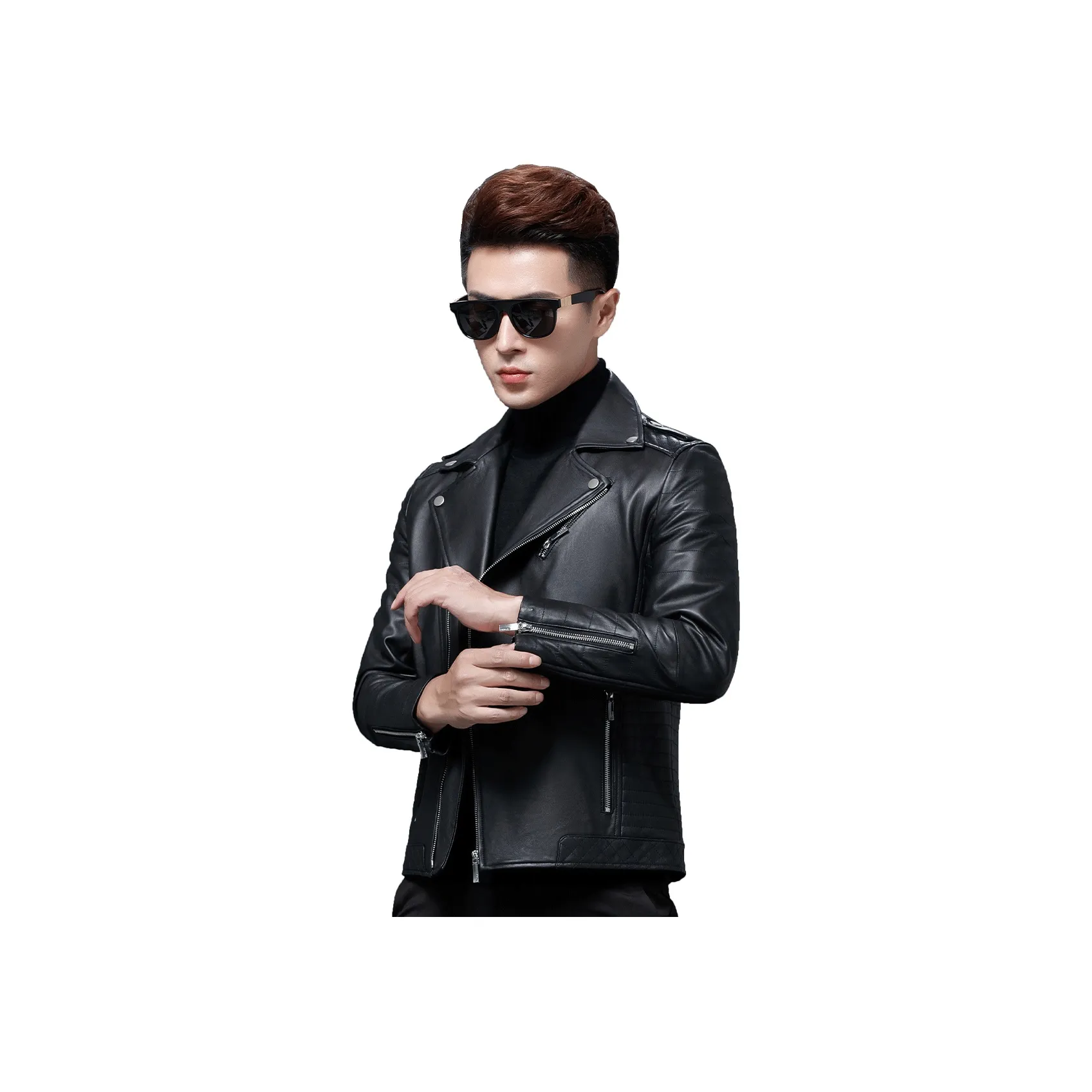 FORTEI Leather Jacket Men's Black