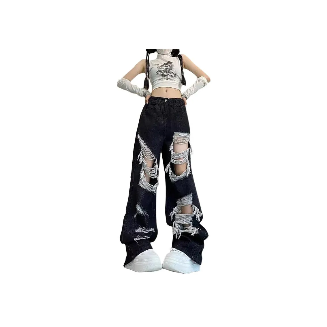 NHZN Черные Женские Джинсы