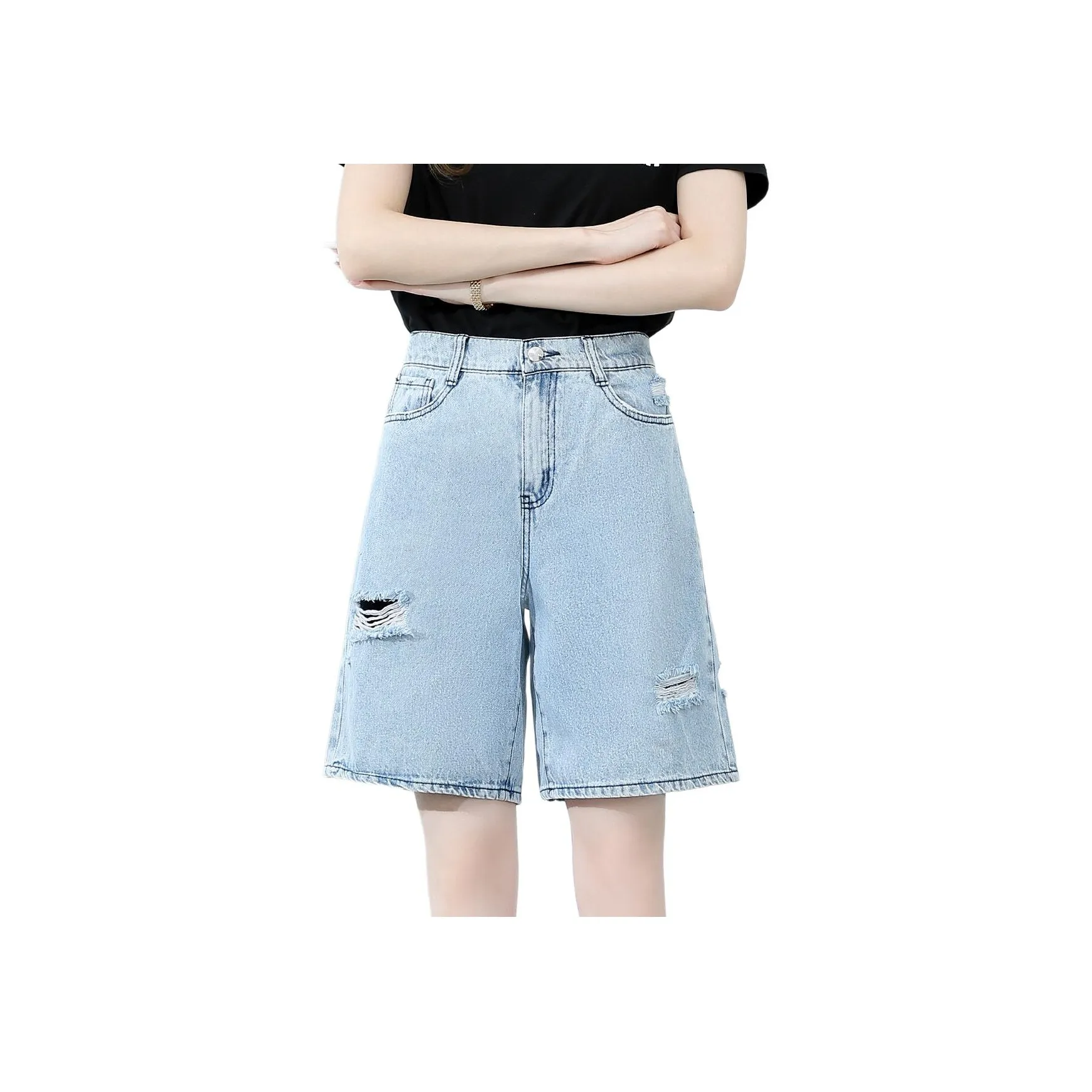 JEANSWEST Светло-синие Женские Джинсовые Шорты