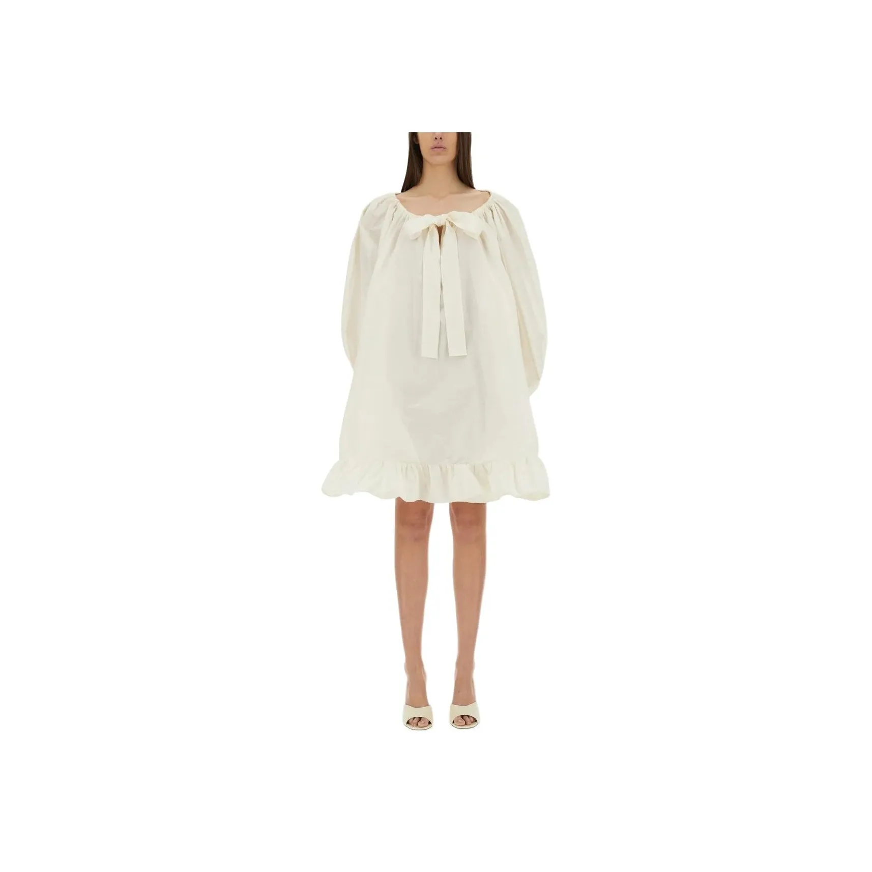 Patou Tie neck Ruffled Minidress
