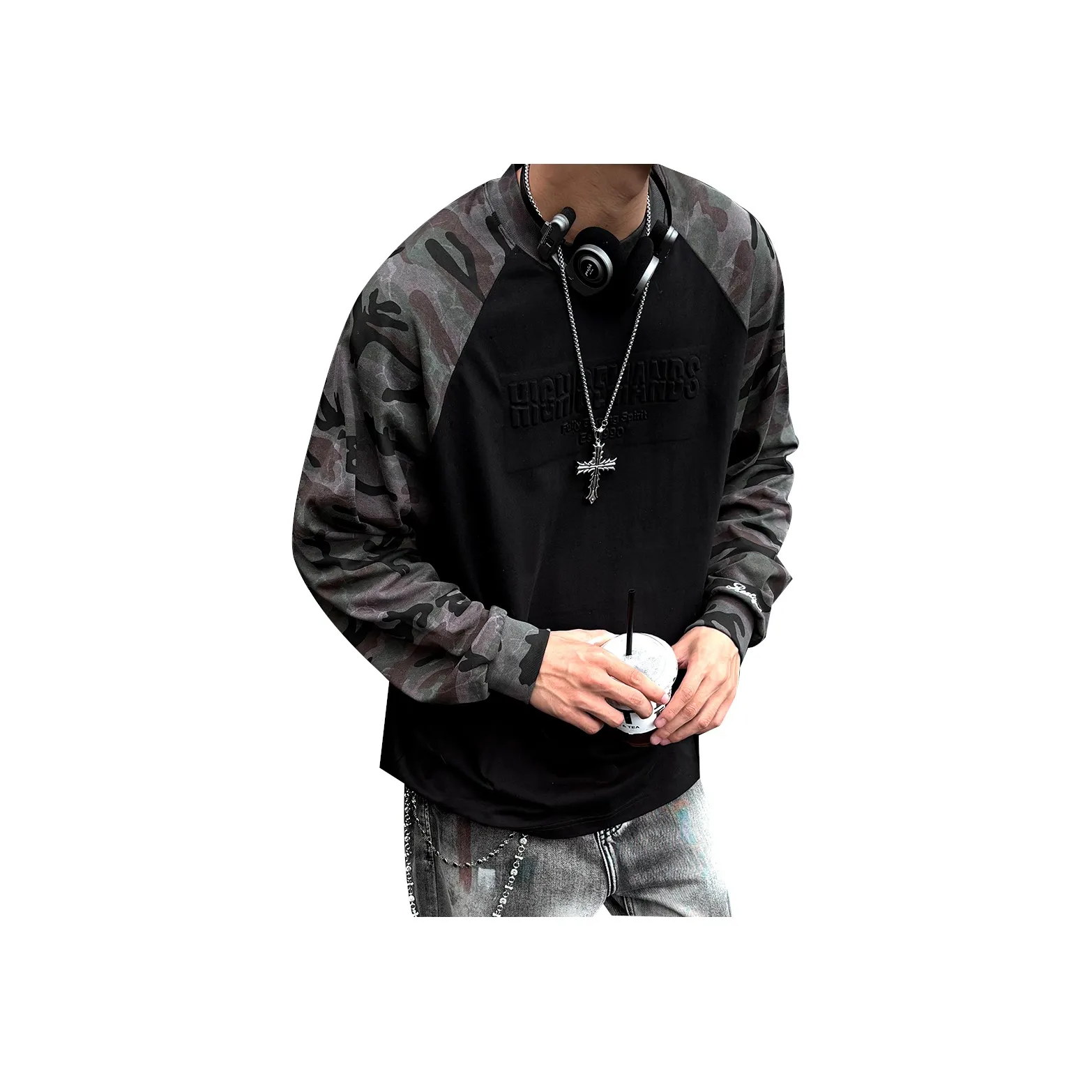 KUXIANSEN Длинный рукав Т-рубашка Унисекс