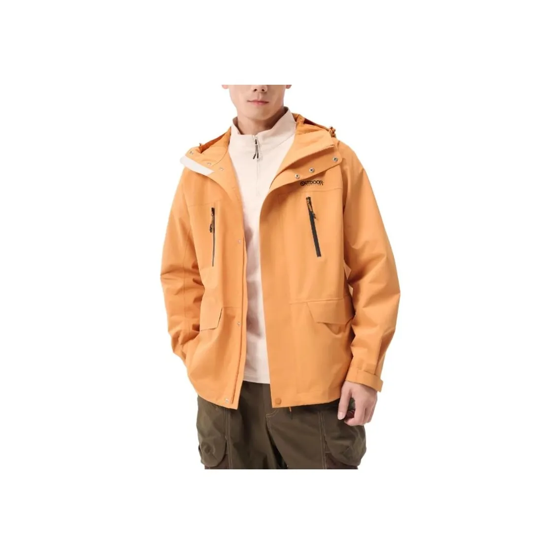 OUTDOOR PRODUCTS Waterproof, Windproof, UV Protection, Breathable, Thermal Windbreaker Jacket Men's Oak Orange