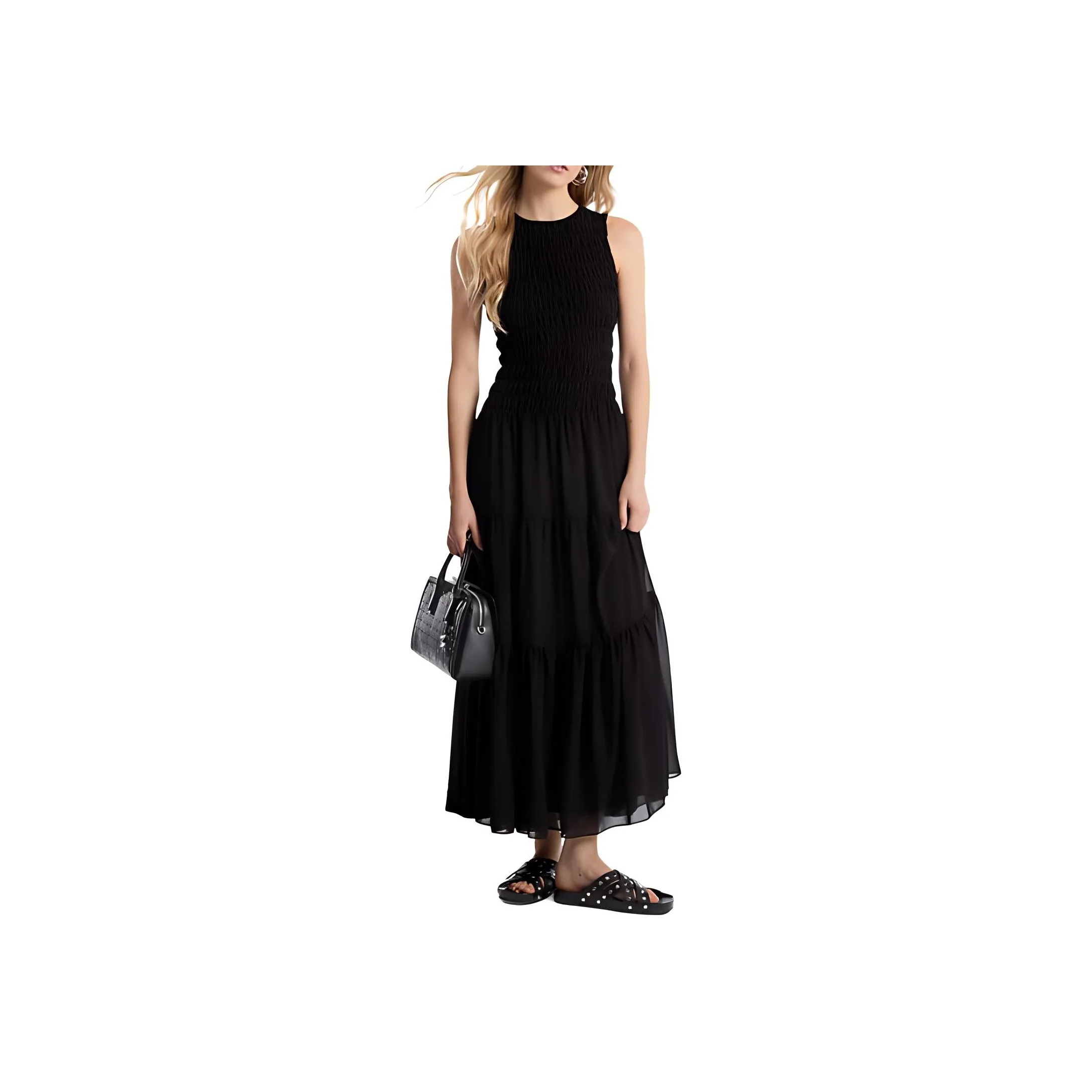MICHAEL KORS Smocked Georgette Tank Dress