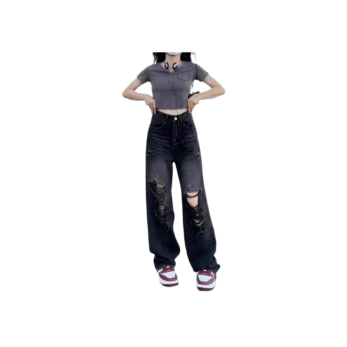 DARK HORSE Jeans Unisex Vintage Black